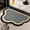 Fast-drying cloud shape bathroom mat with anti-slip texture and grey woven pattern - Thin Style / 40*60cm / Huijie - Cloud Shape