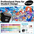 60 colors Touchmark alcohol dual-tip marker set with storage bag and accessories - [5th ​​generation Soft Tip] Standard 60 Colors / Includes 6 Gift Items