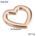 Pendentif coeur évidé en métal or rose de 35x35mm et d'un poids de 11 grammes - Or Rose Sans Trou (KLJ2680-Z)