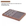 Walnut wood jewelry display tray with grey velvet lining for rings and earrings - Walnut Multi-Purpose Tray Dark Grey