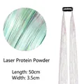 50cm laser protein pink tinsel hair extension with black clip for women styling - Pearl Pink