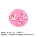 Pink round silicone mold featuring three reindeer designs for DIY Christmas cake decoration - Style 5 / Pink
