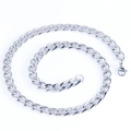Collar clásico de cadena de eslabones cubanos de acero inoxidable plateado y pulido - 4mm NK 24 pulgadas