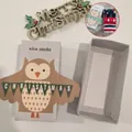 Christmas owl socks gift box with three festive cotton socks and polka dot pattern - Owl Gift Box 18*5*9cm