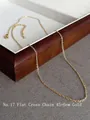 Detailed view of a 18k gold-plated flat cross chain necklace with 45+6cm length - Style 17: Gold Flat Cross Chain 45+6cm