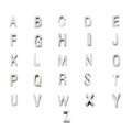 Set aus 26 Alphabet-Anhängern aus poliertem Edelstahl für DIY-Halsketten A-Z - Buchstabe R / Stahlfarbe