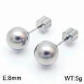 Minimalist 8mm silver ball stud earrings in polished stainless steel weighing 5g - 8mm / Steel