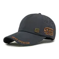 Dark blue outdoor baseball cap with GKVO embroidery and breathable laser-cut holes - One Size 55-60cm / Navy Blue