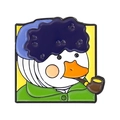 Artistic enamel pin featuring a cartoon white duck dressed as Vincent van Gogh - Van Gogh Duck Style (XZ6928)