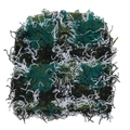 Macro detail of camouflage knit balaclava with distressed tassel texture and thick wool yarn - Dark Green