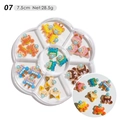 Colorful resin cartoon nail art charms with pearls in 7.5cm flower-shaped sorting box - Cartoon Pearl Patch 07