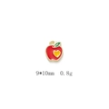Macro detail of red apple alloy pendant with yellow heart and green leaf charm - Heart Apple Style (6#)