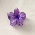 Purple gradient plumeria flower hair claw clip in translucent resin for ponytails - Cool Purple [8cm Large]