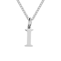 Polished silver stainless steel necklace with uppercase letter I pendant and O-chain - Letter I / Steel Color