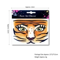 Adesivo per viso tigre con glitter e strass arancioni per il costume di Halloween - Adesivo per Face Art Tigre
