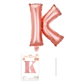 Roségoldener Buchstabe K Folienballon 16 Zoll für Geburtstagsfeier mit Verpackung - Buchstabe K / Roségold