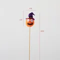 Halloween pumpkin wand with purple witch hat and long wooden stick for floral decor - HS2017 Pumpkin