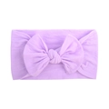 Close-up of light purple baby headband with a large soft fabric bow on white background - Purple (014)