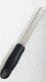 Long stainless steel zester with black ergonomic handle for cheese and lemon - Fine Teeth Black