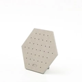 Grey hexagonal faux leather jewelry stand for stud earrings and necklace display - Hexagon Large Grey