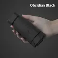 Mini foldable sun umbrella in obsidian black, ultra-light portable design for women - Classic Black (Cloth Cover)