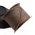 Detail of 1.5mm brown braided cotton cord neatly wound on a kraft paper spool - Approx. 1.5MM / Dark Khaki