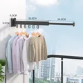 Space aluminum black folding wall mounted clothes drying rack with 6 movable hooks - Black (1-Fold/6 Hooks)