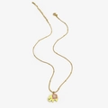 Collana a sfere dorata stile Dopamine con ciondolo elefante in smalto rosa e giallo - Elefante