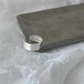 Vintage S925 sterling silver open ring featuring a brushed metallic silver finish for women - JZ1073-Brushed Matte