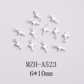 Detail view of 6x10mm silver four-pointed star alloy charms for DIY nail art and jewelry - Four-pointed Star Pendant (A523)