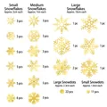 82-piece golden snowflake wall stickers set with assorted sizes for holiday decor - T414AB-Gold