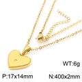 Collier pendentif coeur doré avec strass et spécifications techniques de taille - Collier Or