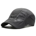 Dunkelgraue Schirmmütze für Herren mit Drachenprint und Laser-Lüftungslöchern - Verstellbar / Dunkelgrau