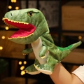 Green dinosaur plush hand puppet for interactive storytelling and kids' role play games - 35cm / Green Dinosaur