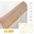 Gilding temporary tattoo stickers with gold star and moon patterns for face makeup - VS009 (Gold Glitter Star Moon)