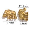 Golden stainless steel elephant spacer bead for DIY jewelry with 17mm x 12.5mm dimensions - Elephant / Gold