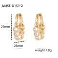 Elegant 18K gold plated stainless steel hoop earrings with white crystals, size 29x26mm - Gold Color White Rhinestone (NMSE-D159-2)