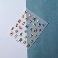 Cute 3D embossed cartoon animal nail art stickers with rabbit and panda patterns - Cartoon Animal Combination Style (TS-112)