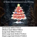Red Christmas tree static window cling sticker with festive gift boxes and star topper - Small (40*55CM)