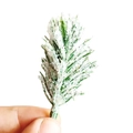 Artificial snowy pine branch with white frost and green needles for Christmas decor - 6CM Snow Covered Pine Needle