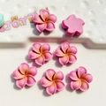 Pink gradient resin plumeria flowers for DIY crafts with flat back design - Small Rose Red