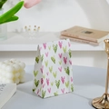 Mini gift bag with pink and green heart patterns and polka dots on light background - Heart