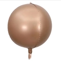 Metallic rose gold 4D round aluminum foil balloon with smooth satin finish - 18 Inch / Chocolate