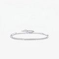 Bracciale minimalista in argento sterling S925 con tre maglie tempestate di diamanti - Argento 925 / Argento sterling 925