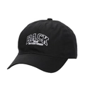 Retro black baseball cap with white BACK NOW NOT DISTURBED embroidery in vintage street style - Black