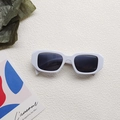 Kids square white frame sunglasses with UV400 protection and dark polarized lenses - Porcelain White