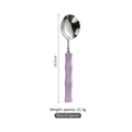 304 stainless steel round spoon with purple bamboo-shaped handle, 18.6cm length - Purple Round Spoon