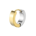 Orecchini a cerchio minimalisti bicolore in acciaio inossidabile oro e argento - Oro/Argento Bicolore