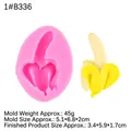 Pink heart-peeled banana silicone mold for chocolate mousse cake DIY and soap making - No.1 Peeled Single Banana Style (B336) / Pink
