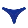 Seamless royal blue thong with high elasticity and vertical ribbed knit texture - Royal Blue